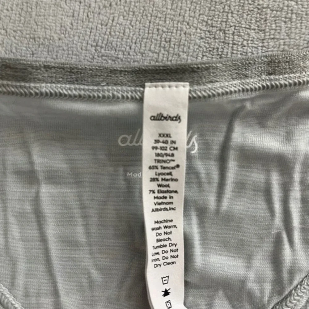 NWT allbirds Trino Thong Underwear Panties XXXL Peppercorn Wool Blend‎